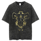 Anime printing, washed Japanese retro t-shirt short-sleeved men