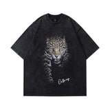 Men T Shirt Angel Print Distressed Short Sleeve T-shirt