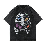 Men T Shirt Vintage Angel Wash Short Sleeve T-shirt