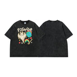 Men T Shirt Hip Hop Demon Cartoon Printed Short Sleeve T-shirt