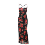 Women Dresses Summer Sexy Slim Fit Long Dress Backless Sling Dress