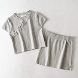 Women Sweater Knitwear Retro V-neck High Waist Exposed Navel Knitted T-shirt Sheath Skirt Suit