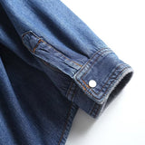 Women Jacket Retro Loose Fleece-lined Denim Shirt