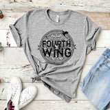 Retro Fourth Wing T-shirt Basgiath War College Shirt Dragon