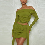 Women Co-Ord Set Autumn and Winter Two-Piece Suit Suit Long Sleeve Short Dress Suit