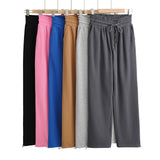 Women Sweatpants Button Casual Pants Summer Loose Wide Leg Track Pants