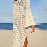 Beach Sweater Dress Summer Sexy Knitted Cutout Beach Bikini Swimsuit Blouse