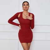 Women Dress Sexy off-the-Shoulder Bag Hip Dress