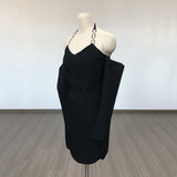 Women Evening Dress Bandage One-Piece Dress Backless Sexy Dress