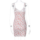 Women Dresses Autumn Sexy V-neck Lace Sling Dress