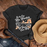 Go Your Own Way Letter Print Women Retro Tops Summer Vintage