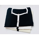 Women Knitwear Square Collar Short Sleeve Knitwear Summer T-shirt
