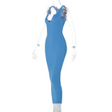 Women Dresses Sexy Dress Summer Sexy U Collar Sleeveless Slim Fit Skirt
