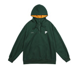 Unisex Winter Cotton Coat Open Collar Hooded Sweater Printed Pullover