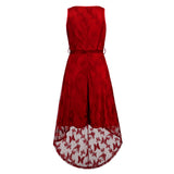 Women Date Dress Summer Butterfly Embroidery Mesh Lace Dress