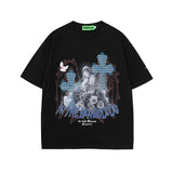 Men T Shirt Angel Graffiti Short Sleeve T-shirt