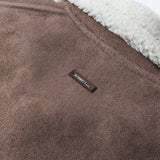 Unisex Winter Cotton Coat Suede Lapel Cotton-Padded Coat Vintage Pocket Decoration Warm-Keeping Cotton Clothing