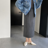 Women Knitted Skirt Autumn and Winter Knitting Straight Skirt Sheath Skirt