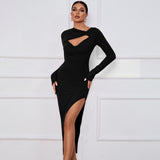 Women Dress Long Skirt Slim Fit Sheath Tight Skirt Sexy Long Sleeve Dress
