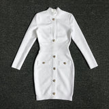 Women's Evening Dress Bandage Dress Button Hip Skirt