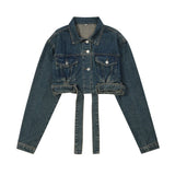 Women Jacket Denim Jacket Girls Autumn Loose Button Pocket Jacket