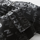 Unisex Winter Cotton Coat Dazzling Letter Stand-up Collar down Jacket