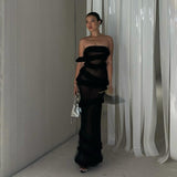 Women Dresses Sexy Ribbon Dress Spring Summer Slim-Fit Long Dress