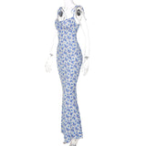 Women Dresse V-neck Floral Skirt Camisole Dress