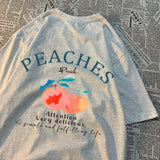 Peaches Attention Very Delicious Letters Men T Shirt Hip Hop
