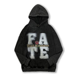 Men Hoodie Retro Alphabet Printed Hoodie Loose Oversize