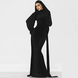 Women Dresses Winter Slim-Fit Hood Split Dress