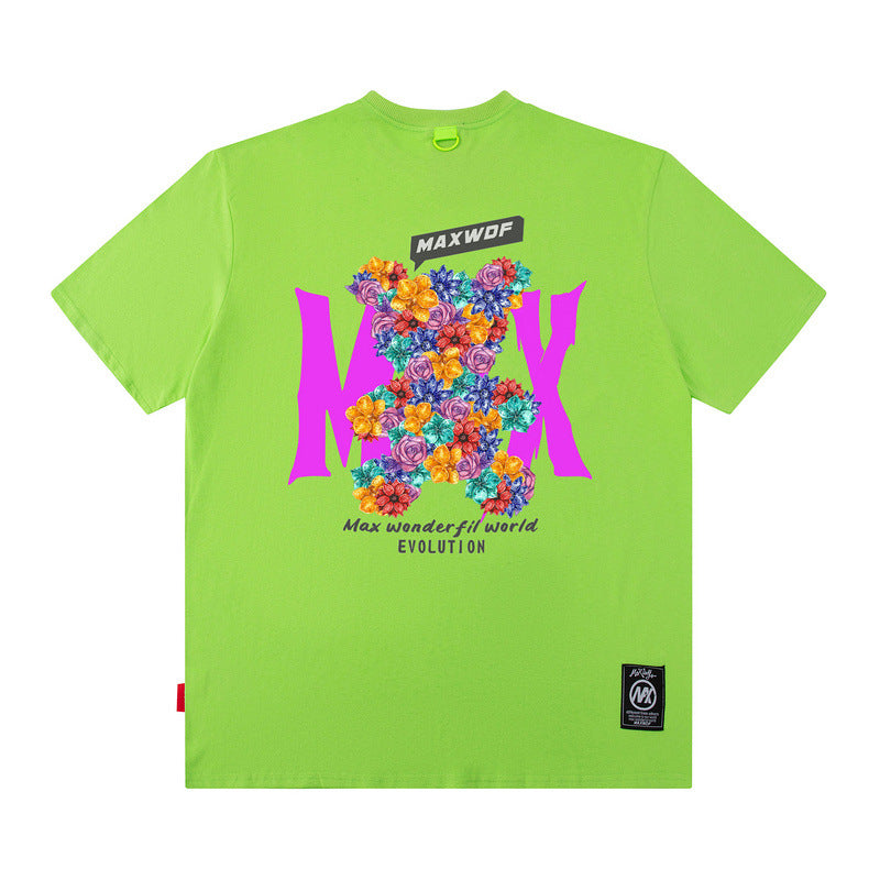 Men T Shirt Hiphop Couple Short Sleeve T-shirt Hip Hop Oversize Half Sleeve Tee