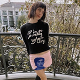 Women Knitted Sweater Loose Embroidered Woolen Top