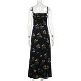 Women Dresses Summer Sexy Hip Skirt Floral Strap Dress