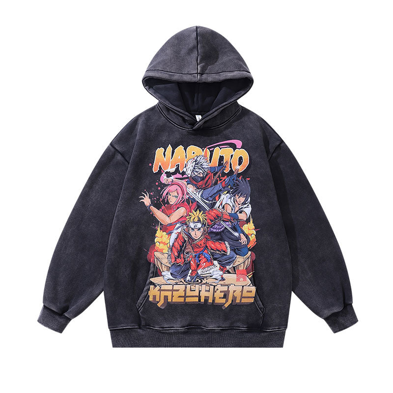 Men Hoodie Distressed Loose Couple Hoodies Retro Hooded Sweatshirt for Men and Women