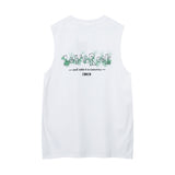 Men Vest Summer Letter Graffiti Vest Loose Sleeveless T-shirt