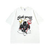 Men T Shirt Summer Devil Cartoon Printed Short Sleeve T-shirt Oversize