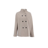 Women Trench Coat Autumn Winter Retro Brown Woolen Coat Women's V-neck
