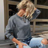 Women Knitted Sweater Autumn Solid Color