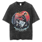 Washed retro men's short-sleeved t-shirt summer, printed t-shirt