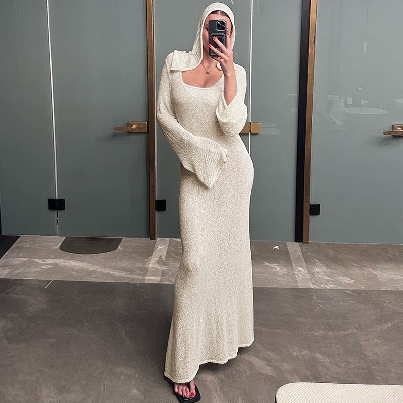 Women Dresses Loose Long Sleeve Sexy Dress
