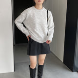 Women Winter Knitted Sweater round Neck Sweater Autumn and Winter Loose-Fitting Long Sleeve Sweater Q731