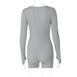 Women Jumpsuit Spring Sexy Slim Fit Bodysuit (Hawthaw0412)