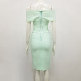Women Dresses Bandage One-Piece Dress Stretch Sexy off-the-Shoulder Party Dress (Ont0408)