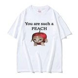 Funny Apple Cat Meme T-Shirt You Are Such A Peach Print