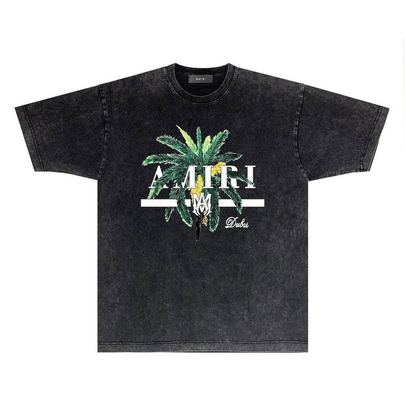 Amiri T Shirts Washed and Worn Retro Short Sleeve T-shirt