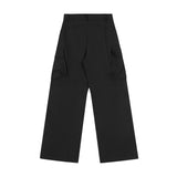 Men Sweatpants Wide-Leg Overalls Multi-Pocket Loose Retro Casual Trousers Pleated Straight-Leg Pants