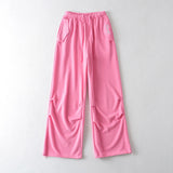 Women Sweatpants Straight Loose Tappered Casual Sweatpants Wide Leg Pants