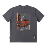 Men T Shirt Summer Retro Hip Hop Printed Short Sleeve T-shirt
