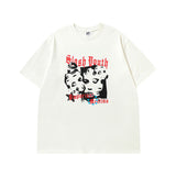 Men T Shirt Vintage Printed Couple Short Sleeve T-shirt